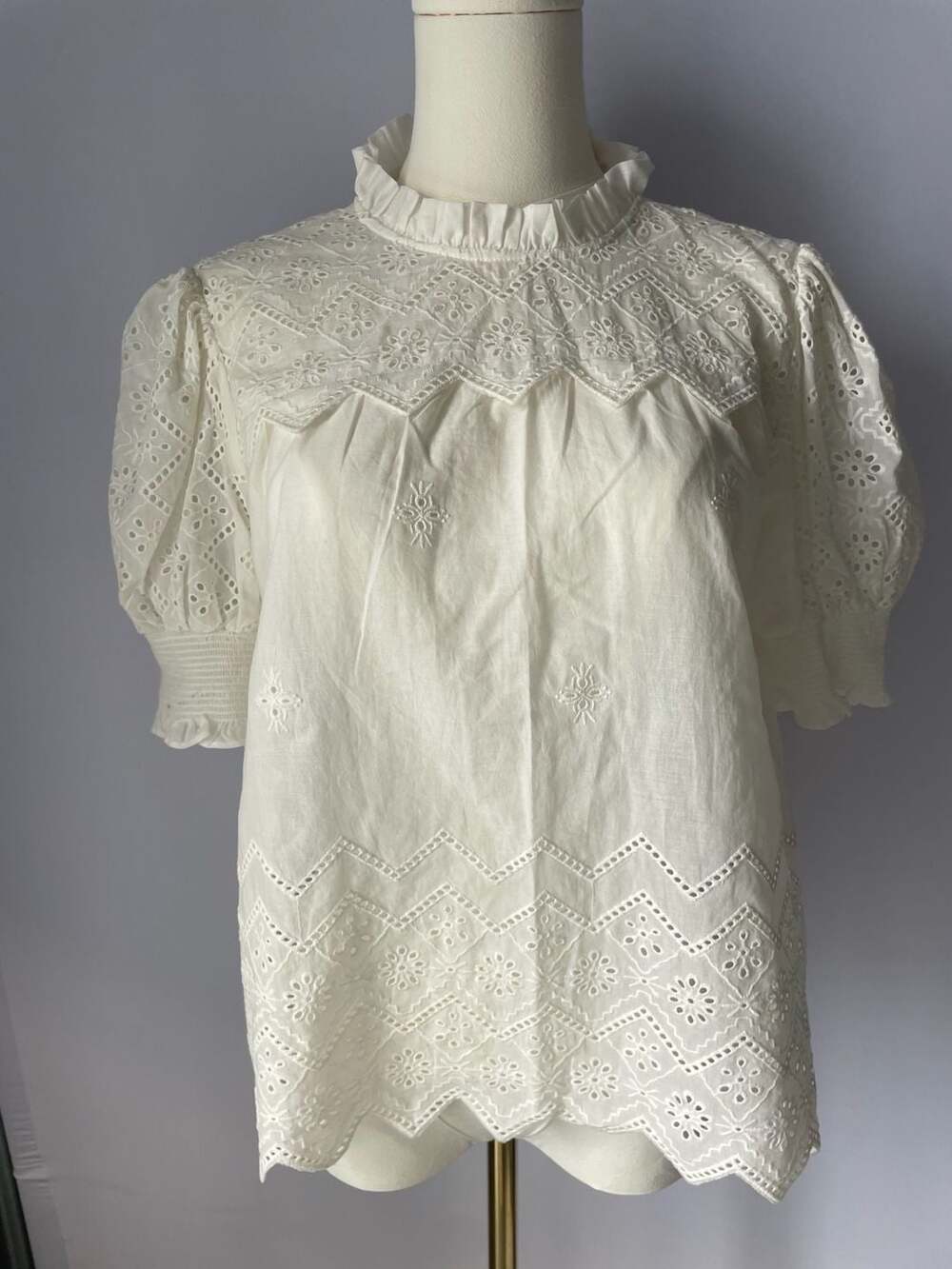 Industry Republic Clothes Eyelet Peasant Blouse